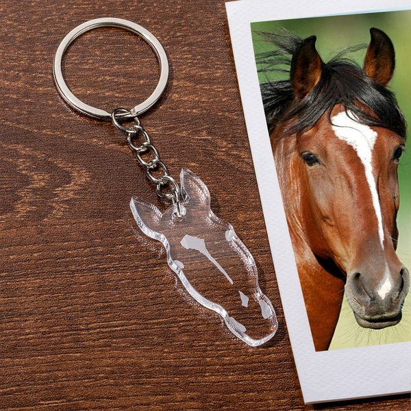 Personalisierte Pferd Gesichtsmarkierung Acryl Schlüsselanhänger Pferdesport Zubehör Geburtstag Gedenkgeschenk für Pferdeliebhaber