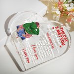 Personalized The Day I Met You Cozy Bed Design Heart Acrylic Plaque with Name and Characters Valentine's Day Anniversary Gift for Couple