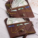 Personalized Doll Inspired Retro Leather Clutch Wallet with Wristlet and Card Holder Birthday Bridesmaid Trip Gift for Girls Women