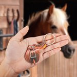 Porte-clés Selle de Cheval en Acrylique Personnalisée avec Nom Breloque Double Face Cadeau Anniversaire pour Amoureux des Chevaux d''Équitation