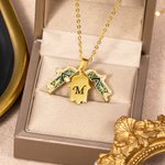 Collier Khamsa Personnalisé avec Initiale Gravée Cadeau d'Anniversaire pour Femme