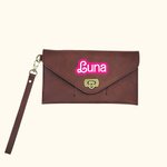 Personalized Doll Inspired Retro Leather Clutch Wallet with Wristlet and Card Holder Birthday Bridesmaid Trip Gift for Girls Women