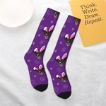 Personalisierte einzigartige Hasenohren Foto Socken Ostern Geburtstag Geschenk für Tierliebhaber Familie Kinder