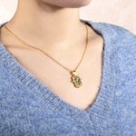 Collier Khamsa Personnalisé avec Initiale Gravée Cadeau d'Anniversaire pour Femme