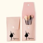 Pochette de Pinceaux de Maquillage avec 8 Pinceaux Sac Personnalisé avec Nom Cadeau Anniversaire Mariage pour Danseuse de Ballet