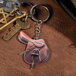 Porte-clés Selle de Cheval en Acrylique Personnalisée avec Nom Breloque Double Face Cadeau Anniversaire pour Amoureux des Chevaux d''Équitation