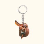 Porte-clés Selle de Cheval en Acrylique Personnalisée avec Nom Breloque Double Face Cadeau Anniversaire pour Amoureux des Chevaux d''Équitation