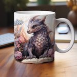Tazza in ceramica personalizzata con nome, tazza di caffè, regalo di compleanno per lettori e amanti dei draghi.