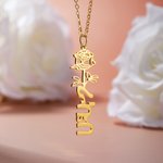 Personalizada Amharic Nacimiento Flor Collar con Nombre Etiopía Cumpleaños Regalo para Ella