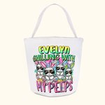 Panier d'Oeufs en Toile Sac Personnalisé avec Nom Cadeau Anniversaire Pâques pour Famille