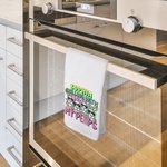 Personalised Cute Bunny 100% Cotton Soft Tea Towel with Name Easter Gift for Family