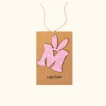 Personalisierte Frohe Ostern Karte mit hölzernen Hase Polka Dots Brief Tag Ostern Geschenk für Kinder