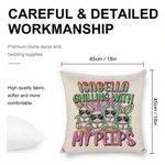 Personalised Chilling With My Cool Bunnies Throw Pillow Cover with Gradient Letters Holiday Decoration Easter Birthday Gift for Family Friend Kid