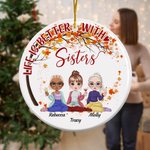 Ornement en céramique personnalisé Life Is Better With Sisters Tree Birthday Christmas Gift for Her Friend