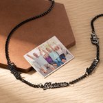 Collier Acier Inoxydable Personnalisé avec Plusieurs Prénoms d'Enfants Cadeau Anniversaire Fête des Pères pour Homme Mari