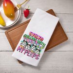 Personalised Cute Bunny 100% Cotton Soft Tea Towel with Name Easter Gift for Family
