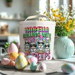 Panier d'Oeufs en Toile Sac Personnalisé avec Nom Cadeau Anniversaire Pâques pour Famille