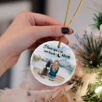 Personalized I Love You to the Moon and Back Round Ceramic Pendant Ornament Christmas Birthday Gift for Dog Lover