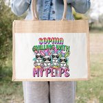 Personalisierte niedliche Hase Jute Tasche mit Farbverlauf Name Tote Bag Ostern Geschenk für Familie Freund