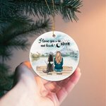 Personalized I Love You to the Moon and Back Round Ceramic Pendant Ornament Christmas Birthday Gift for Dog Lover