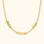 Collier Acier Inoxydable Personnalisé avec Plusieurs Prénoms d'Enfants Cadeau Anniversaire Fête des Pères pour Homme Mari