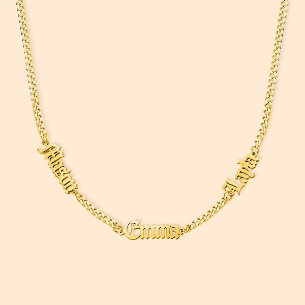 Collier Acier Inoxydable Personnalisé avec Plusieurs Prénoms d'Enfants Cadeau Anniversaire Fête des Pères pour Homme Mari