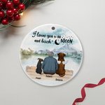 Personalized I Love You to the Moon and Back Round Ceramic Pendant Ornament Christmas Birthday Gift for Dog Lover
