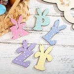 Personalisierte Frohe Ostern Karte mit hölzernen Hase Polka Dots Brief Tag Ostern Geschenk für Kinder