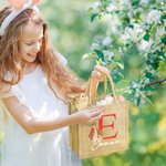 Gepersonaliseerde Peter Rabbit Bunny Jute boodschappentas met initialen en naam Paaseierenjachtmand Vakantiecadeau voor kinderen
