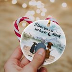 Personalized I Love You to the Moon and Back Round Ceramic Pendant Ornament Christmas Birthday Gift for Dog Lover