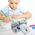 Boîte en Métal Personnalisée avec Nom et Image Cartoon Boîte à Souvenir avec Fond Aquarelle Cadeau Anniversaire pour Fille et Garçon