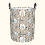 Panier de Rangement Personnalisé avec Prénom Nom Initiale Panier Impréméable à Motif Pierre Lapin Cadeau pour Famille Enfant