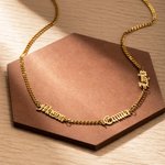 Collier Acier Inoxydable Personnalisé avec Plusieurs Prénoms d'Enfants Cadeau Anniversaire Fête des Pères pour Homme Mari