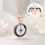 Henkilökohtainen Guardian Evil Eye kaulakoru piilotettu kaiverrettu nimi Syntymäpäivä Äitienpäivä lahja naisille