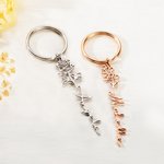 Llavero Personalizado Flor de Nacimiento con Nombre Cumpleaños Regalo de Novia para Ella