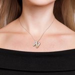 Personalised Two Tone Bubble Letter Balloon 3D Necklace with Two Letters Birthday Valentine's Day Jewellery Gift for Her
