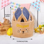 Personalized Cute Plush Bunny Easter Basket with Name Easter Egg Hunting Gift for Kids