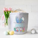 Panier de Pâques Sac Personnalisé avec Nom pour Chasse aux Oeufs Cadeau de Pâques pour Enfants