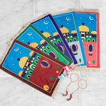 Henkilökohtainen moskeija Kid rukousmatto Tasbeeh helmiä ja Bear Charm Set nimi muslimi Sejadah Janamaz islamilainen Eid ul-Fitr lahja lapsille