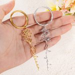 Llavero Personalizado Flor de Nacimiento con Nombre Cumpleaños Regalo de Novia para Ella