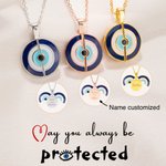 Henkilökohtainen Guardian Evil Eye kaulakoru piilotettu kaiverrettu nimi Syntymäpäivä Äitienpäivä lahja naisille