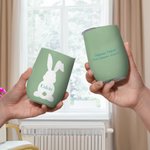 Gobelet Isolant Motif Lapin Mignon Personnalisé avec Nom et Texte 350ml Cadeau d'Anniversaire de Pâques de Vacances pour Famille Enfants