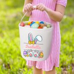 Panier de Pâques Sac Personnalisé avec Nom pour Chasse aux Oeufs Cadeau de Pâques pour Enfants