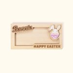 Conejito de madera personalizado con nombre grabado Cesta de Pascua Rellenos Fiesta de Navidad Regalo para niños