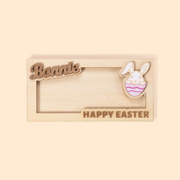 Conejito de madera personalizado con nombre grabado Cesta de Pascua Rellenos Fiesta de Navidad Regalo para niños
