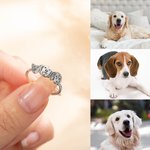 Personalizzato inciso 1-4 Cat Dog Pet Photo Ring Memorial Gioielli Sympathy Pet Day Gift for Pet Lover
