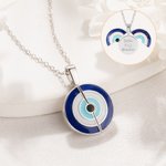 Henkilökohtainen Guardian Evil Eye kaulakoru piilotettu kaiverrettu nimi Syntymäpäivä Äitienpäivä lahja naisille