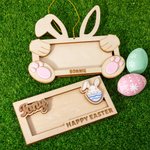 Conejito de madera personalizado con nombre grabado Cesta de Pascua Rellenos Fiesta de Navidad Regalo para niños