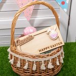 Conejito de madera personalizado con nombre grabado Cesta de Pascua Rellenos Fiesta de Navidad Regalo para niños