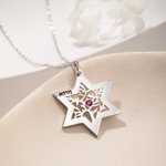 Collana personalizzata con stella di Davide dell'Albero della Vita con nome ebraico Pietra di nascita Gioielli della famiglia ebraica Regalo per la ma